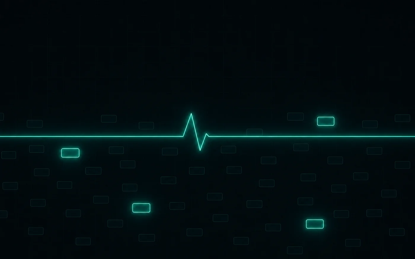Visualization of Zefra's nightly scan — a teal instrument trace sweeps a field of postings and the matches light up